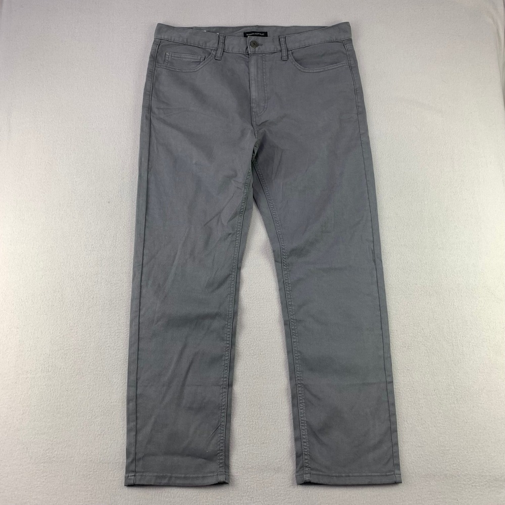 Banana Republic 5-Pocket Pants Mens 36x30 Gray Classic Slim-Fit Chino Comfort